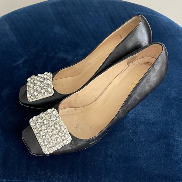 Kate Spade Black Pumps with Crystal/Rhinestone “Buckle” - Picture 4 of 9